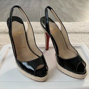 Louboutin Black Glossy Heels